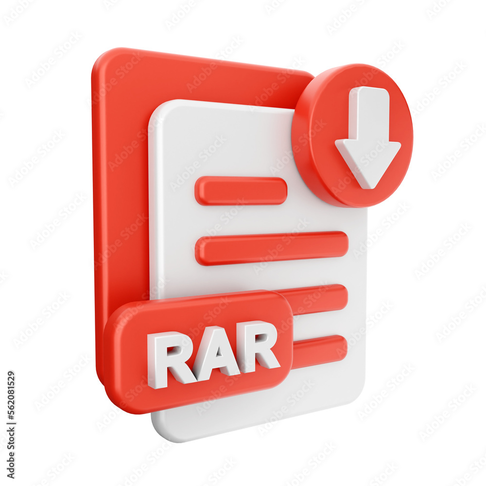 3d download file rar data arrow icon illustration 3d download file rar data arrow icon illustration