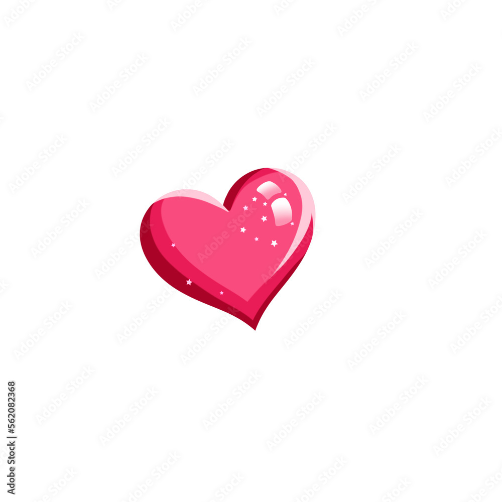 Valentines day hand drawn sticker of one pink heart isolated. Pink heart illustration. Romantic sticker. Valentines day hand drawn sticker of one pink heart isolated. Pink heart illustration. Romantic sticker.