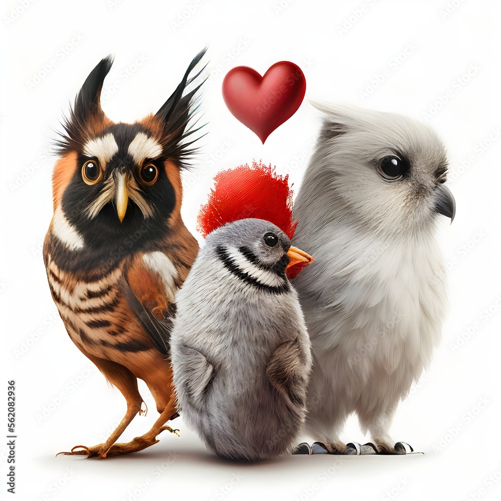 Valentine's Day Animals in Love Drawing with Hearts Generative AI Valentine's Day Animals in Love Drawing with Hearts Generative AI