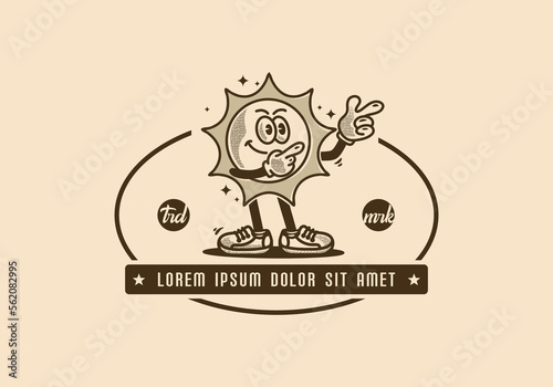 Mascot character illustration of happy sun
