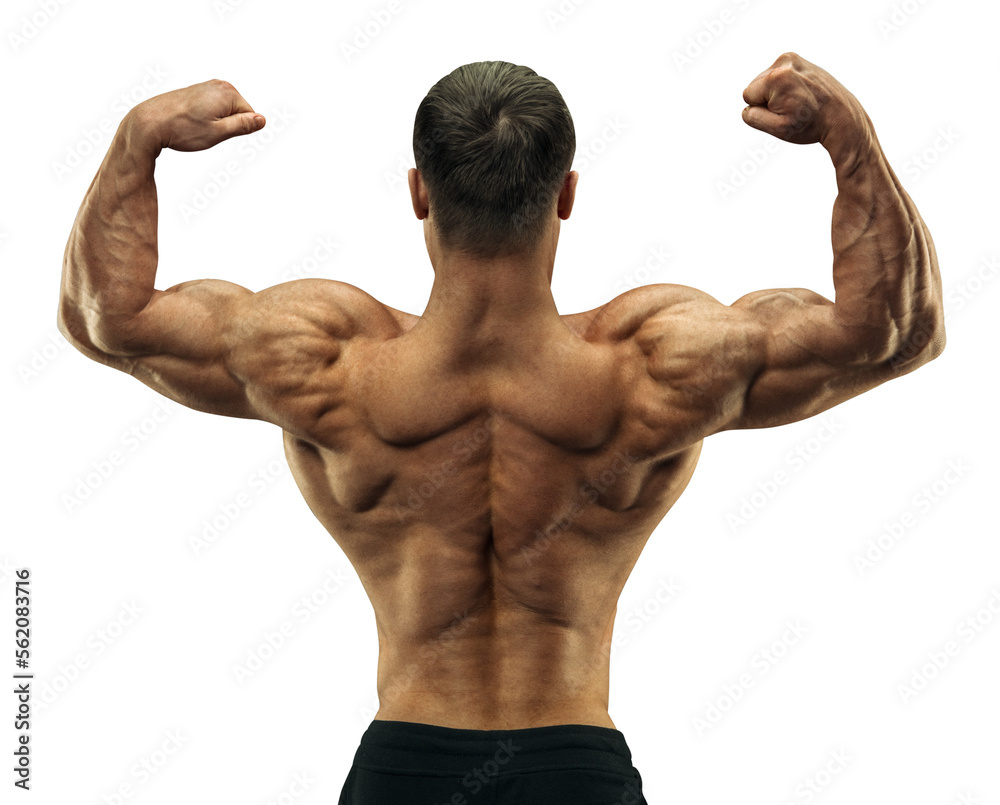 Strong Sports Man Showing Muscular Back On Black Photo Background And  Picture For Free Download - Pngtree