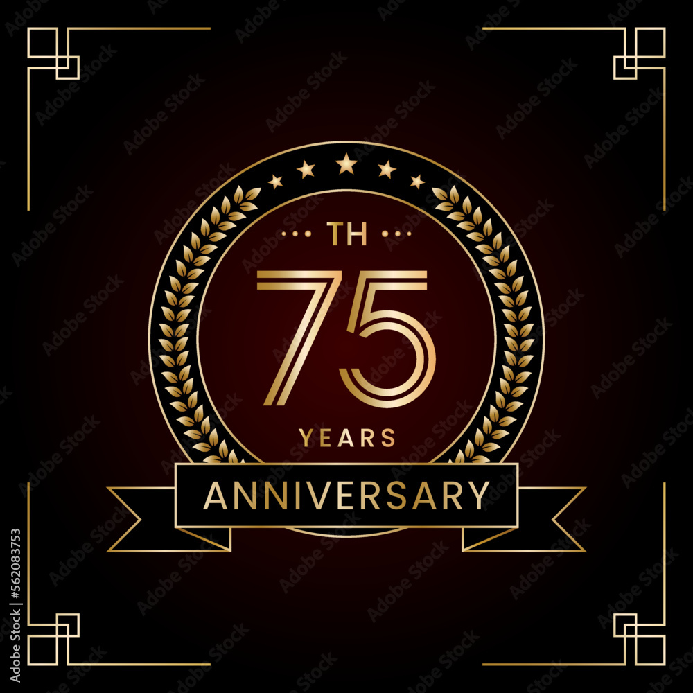 Fototapeta premium 56th Anniversary Logo Design Concept with Laurel wreath for Birthday Celebration Event. Line Art Design, Logo Vector Template