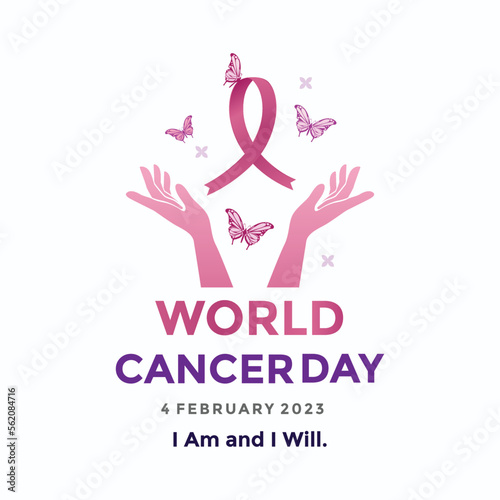 World Cancer Day Campaign logo. World Cancer Day poster or banner background vector illustration