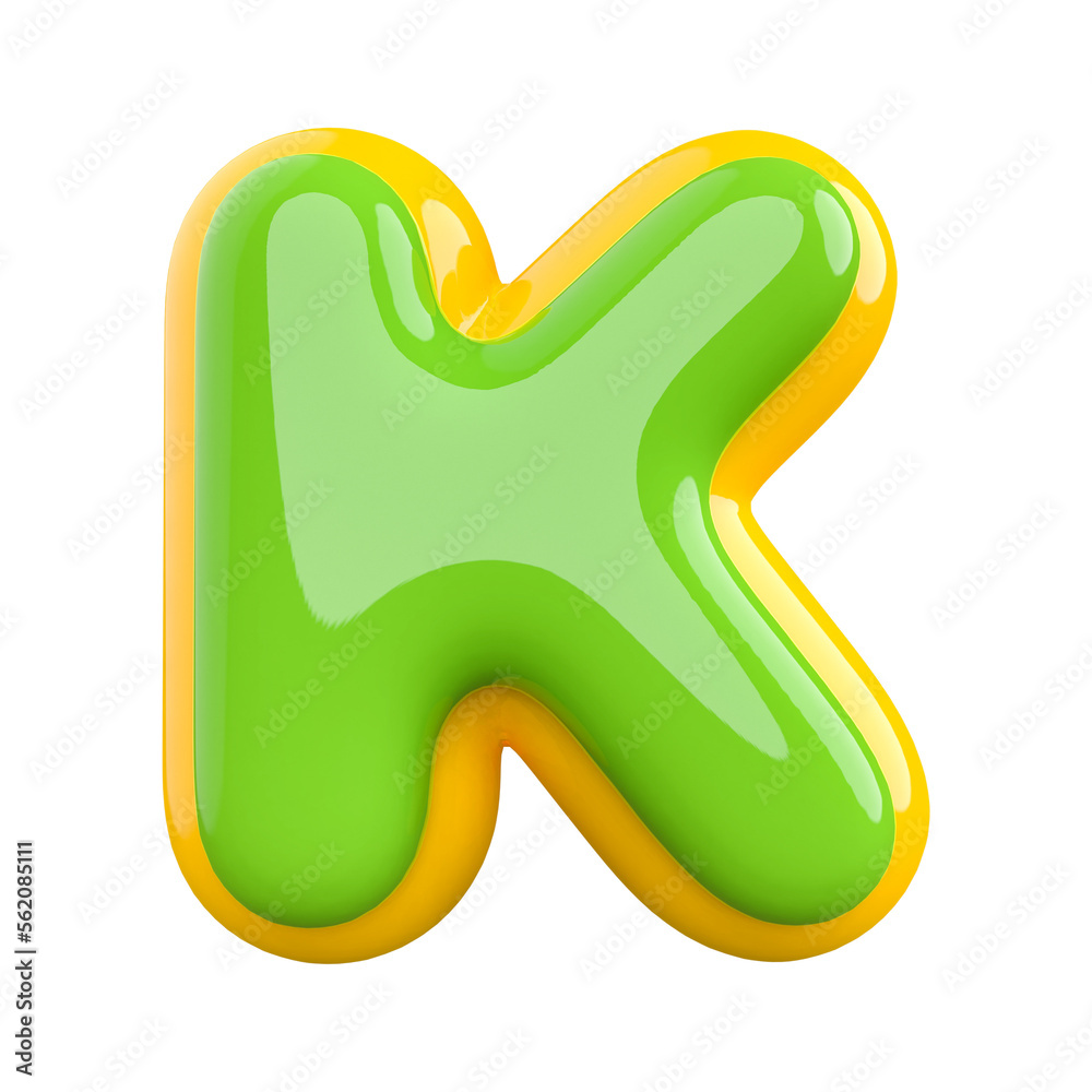Obraz premium 3D Letter K Green With Generative AI