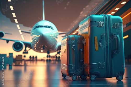 Obraz na plátne Digital illustration about suitcase.
