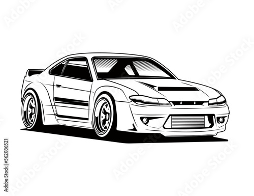coloring page vector design graphic with car illustration idea