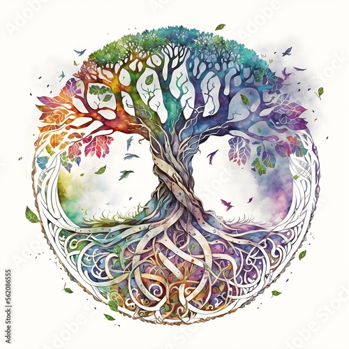Tree of life celtic watercolor created with AI © MK online