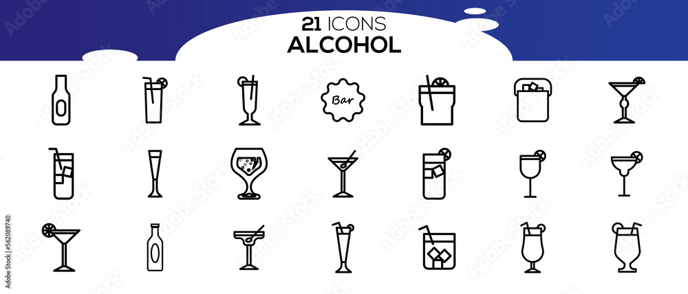 ALCOHOL ICON SET DESIGN