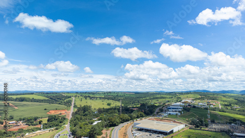 Alfenas, small and beautiful town of Alfenas in Brazil in the state of Minas Gerais photographed in summer with a drone, natural light. photo