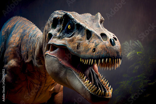 Tyrannosaurus Rex dinosaur, ai illustration © Dr_Microbe