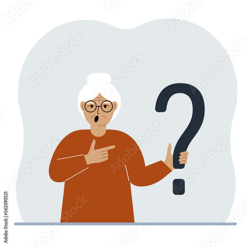 A woman is holding a question mark symbol. Ask questions and look for answers. FAQ or frequently asked questions concept, online support center.