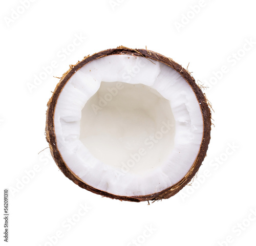 Fototapeta Half a coconut on a transparent background