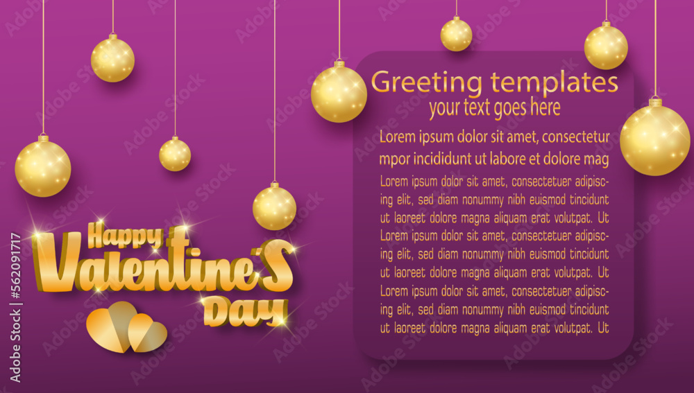 valentines day greeting card with editable greeting text template. Vector illustration