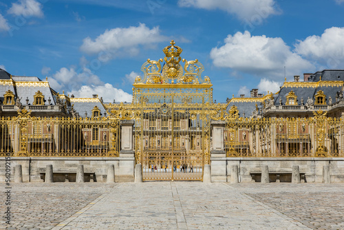 Paris, France, May, 27, 2021: Main entrance to versailles palace