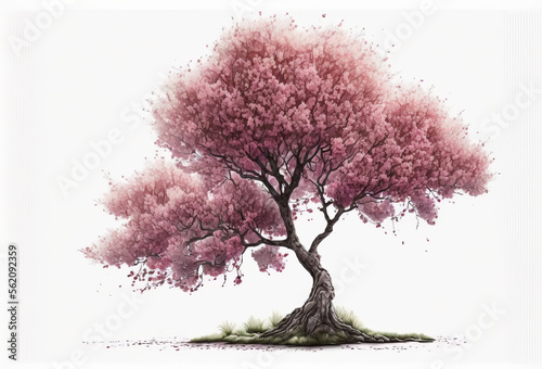 Spring time cherry blossom sakura tree. Generative ai © ink drop