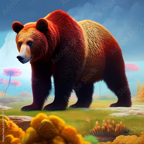 bear painting, bear in the ...