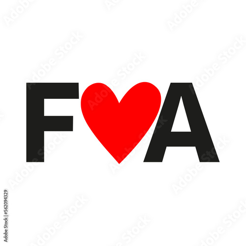 Best couple name F love A on Transparent Background