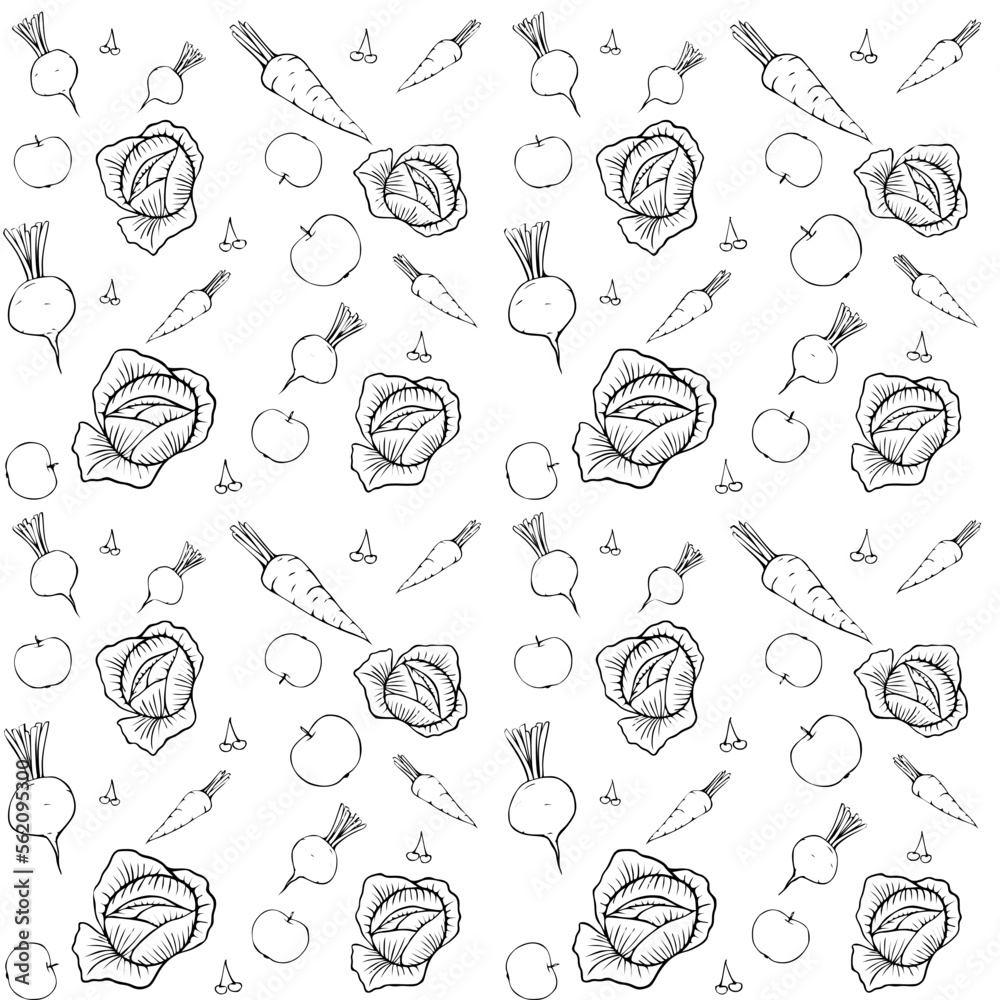 seamless pattern with elements vegetables and fruits on transparent background seamless pattern with elements vegetables and fruits on transparent background