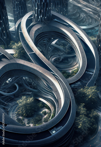 futuristic city, generative AI