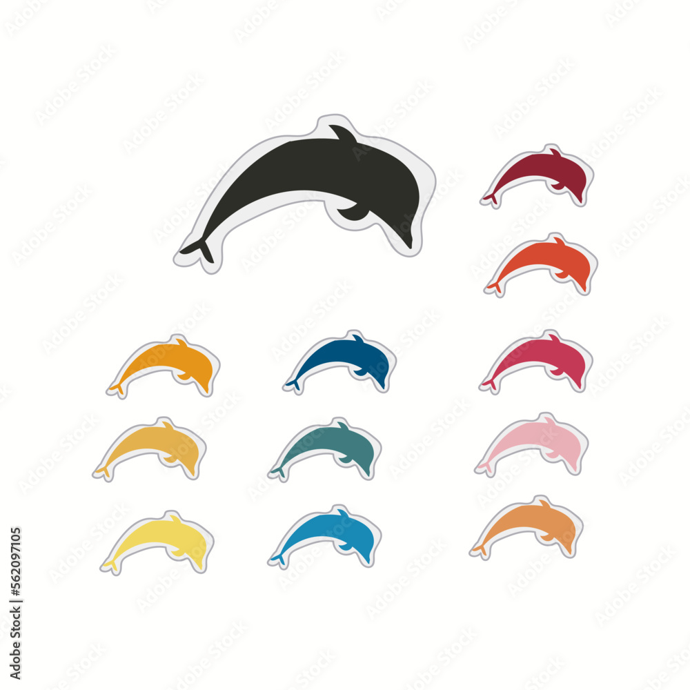 Naklejka premium Dolphin icon isolated on white background Vector