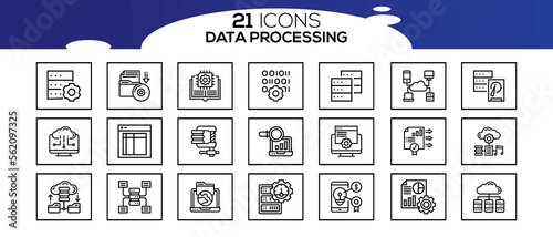 DATA PROCESSING ICON SET DESIGN