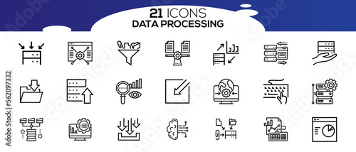 DATA PROCESSING ICON SET DESIGN