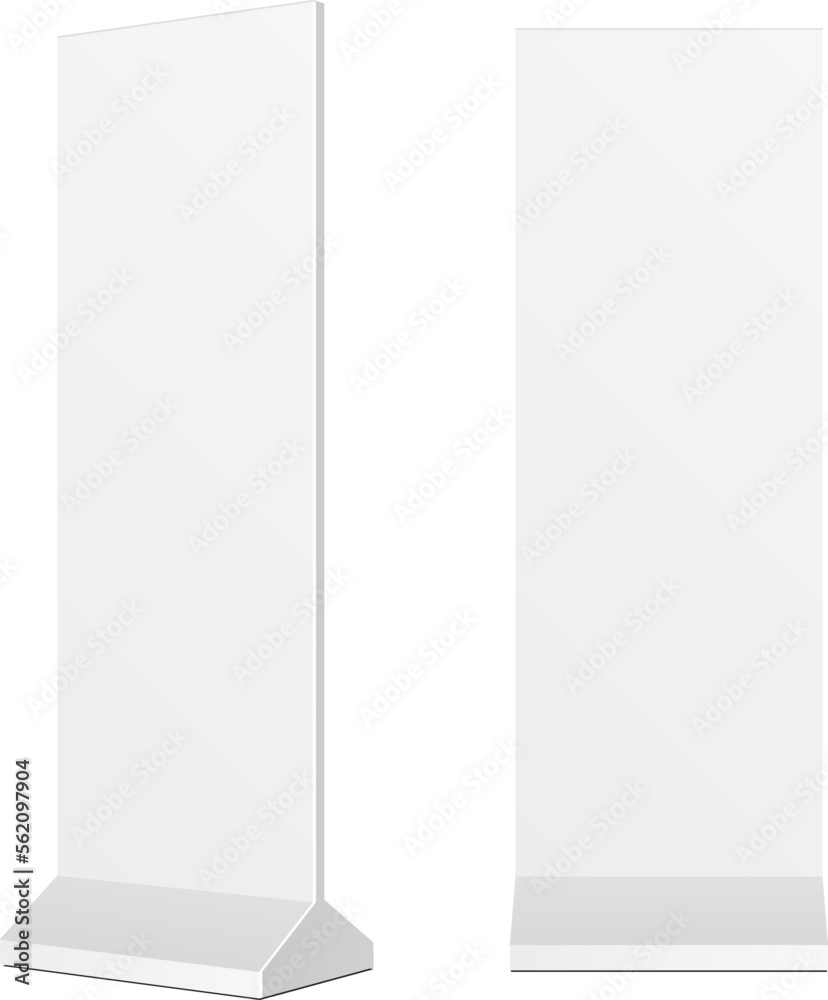 Mockup Outdoor Advertising POS POI Stand Banner Or Lightbox. Illustration Isolated On White Background. Mock Up Template Ready For Your Design. Vector EPS10