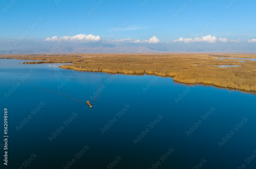 Eber lake and reeds, Afyonkarahisar, Turkey Eber lake and reeds, Afyonkarahisar, Turkey