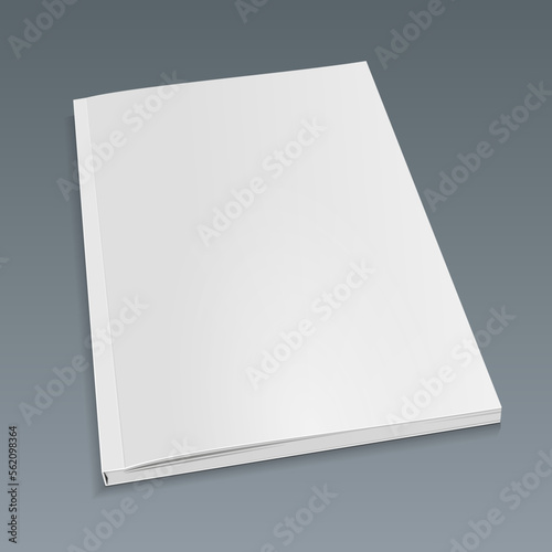 Blank Cover Of Magazine, Book, Booklet, Brochure. Illustration Isolated On Gray Background. Mock Up Template Ready For Your Design. Vector EPS10