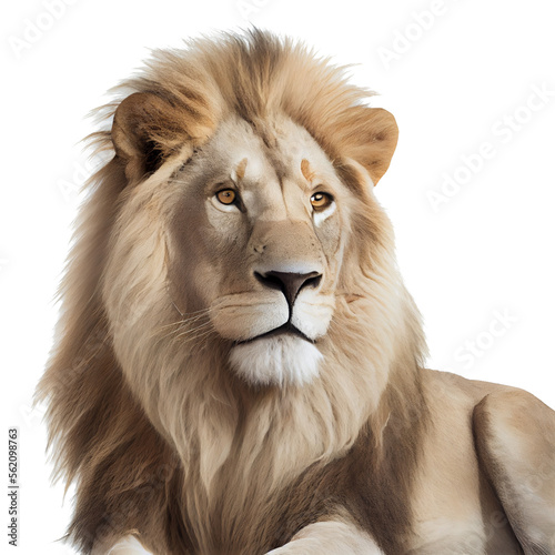 Fotomurale AI generative lion isolated on white