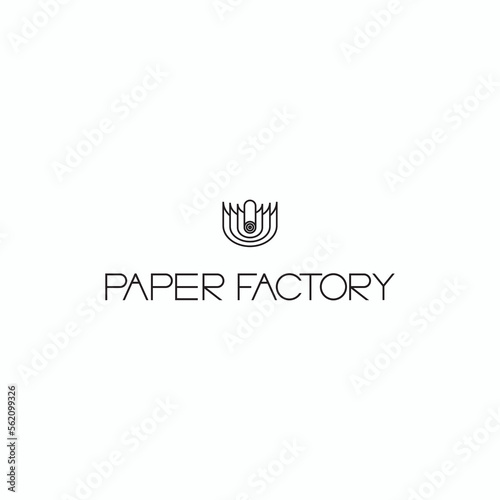   illustration depicting a sheet of paper in the form of a symbol or logo. Paper factory .