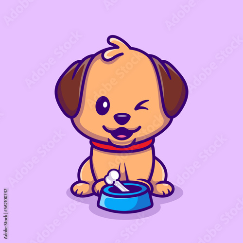 Cute Dog Sitting Cartoon Vector Icon Illustration. Animal Nature Icon 
Concept Isolated Premium Vector. Flat Cartoon Style