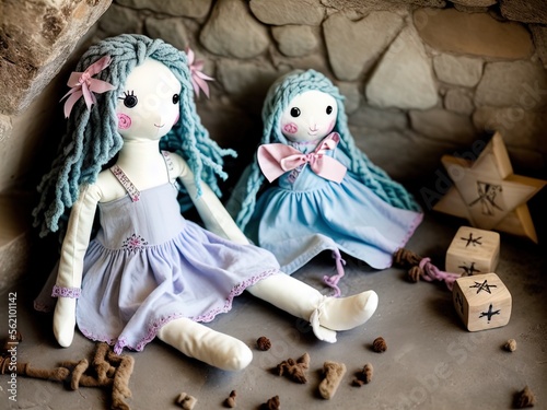 Cute children's dolls. 
