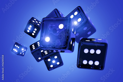 Photography Blue Craps Dices Roll