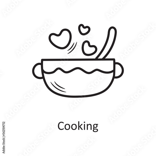 Wallpaper Mural Cooking vector outline hand draw Icon design illustration. Valentine Symbol on White background EPS 10 File Torontodigital.ca
