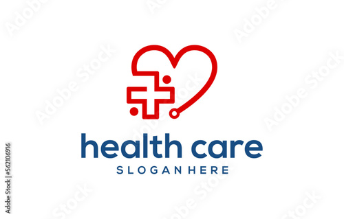 health care plus modern minimalist logo design