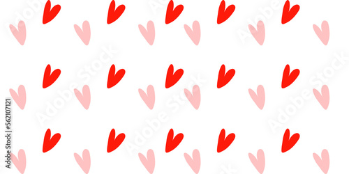 Red love heart seamless pattern illustration on transparent background. Cute pink hearts background print. Valentine s day holiday backdrop texture. Valentines day background. PNG image