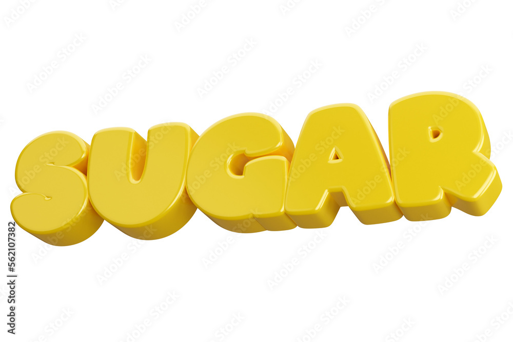 sugar 3d word text sugar 3d word text