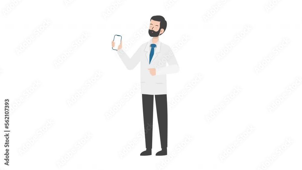 Doctor showing mobile phone Doctor showing mobile phone