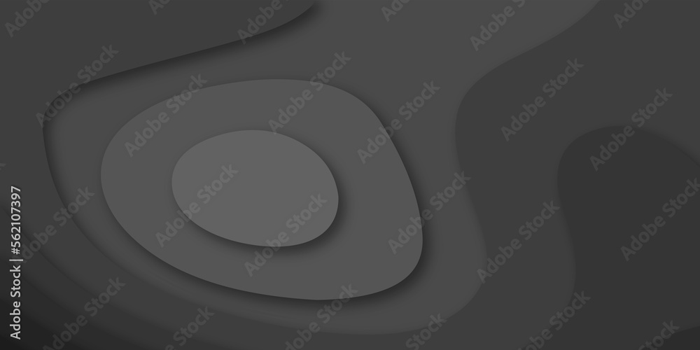 Fototapeta premium Abstract black Papercut banner concept. Paper carve black background for card poster brochure flyer design in lines black colors. Vector illustration. Cover layout template. Material design concept.