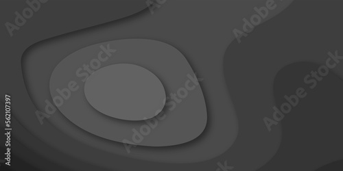 Abstract black Papercut banner concept. Paper carve black background for card poster brochure flyer design in lines black colors. Vector illustration. Cover layout template. Material design concept.