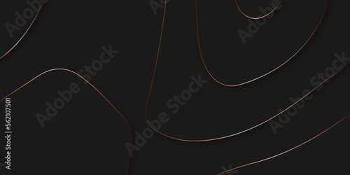 Abstract black Papercut banner concept. Paper carve black background for card poster brochure flyer design in lines black colors. Vector illustration. Cover layout template. Material design concept.