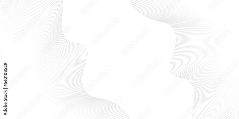 Abstract white paper wave background and abstract gradiant and white wave curve lines banner background design. Vector illustration. Modern template abstract design flowing particles wave.