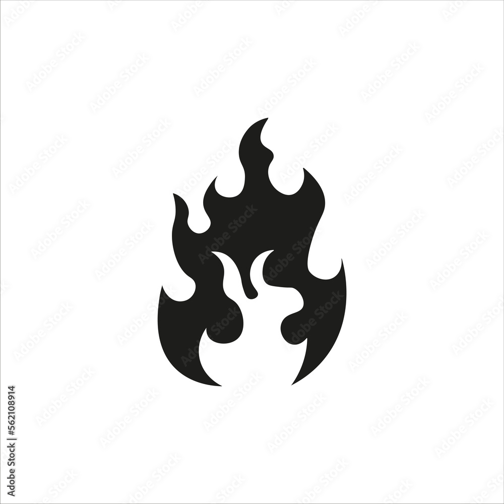 fire icon, vector, illustration, symbol on white background