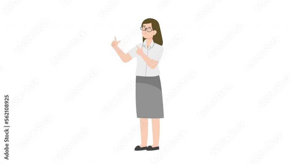 Business woman pointing both hands in left side Business woman pointing both hands in left side
