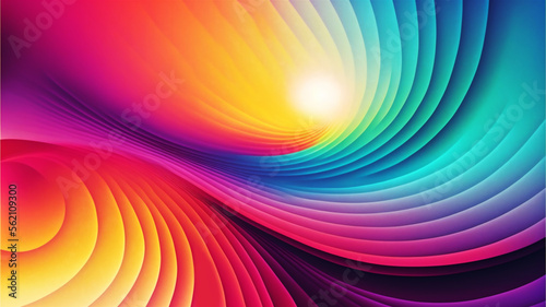 Abstract rainbow curve spiral lines background AI Generated