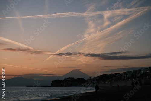 日本風景江ノ島夕焼け