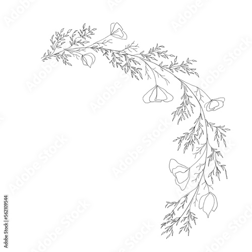 Minimal Line Wreath Illustration