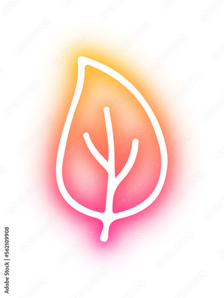 Fototapeta premium Collection of Leaf neon
