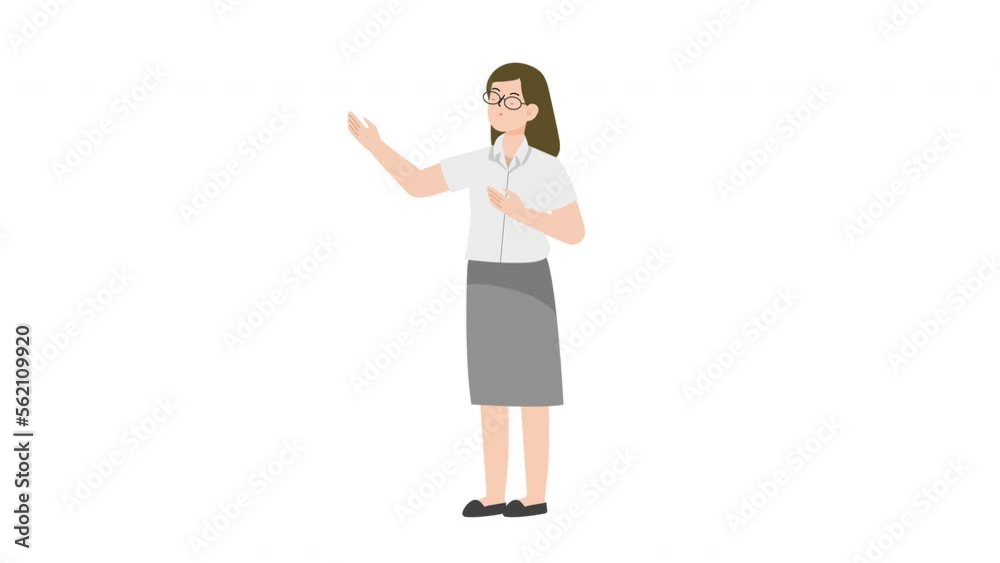 Business woman pointing both hands in left side Business woman pointing both hands in left side